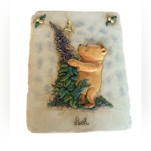 Disney Classic Winnie the Pooh Resin Botanical Garden Wall Plaque Decor Art